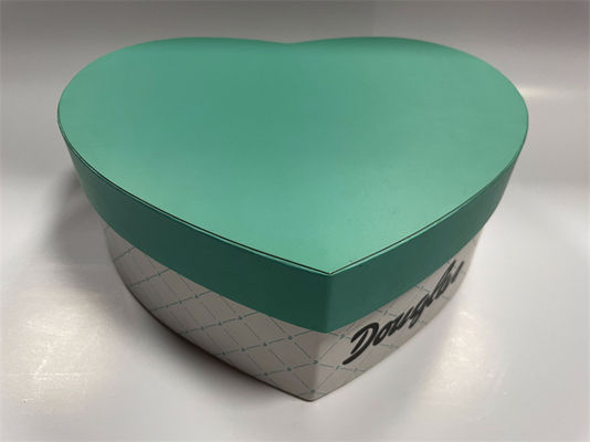 CMYK жесткий подарочный ящик зеленый картонный ящик в форме сердца с магнитным закрытием